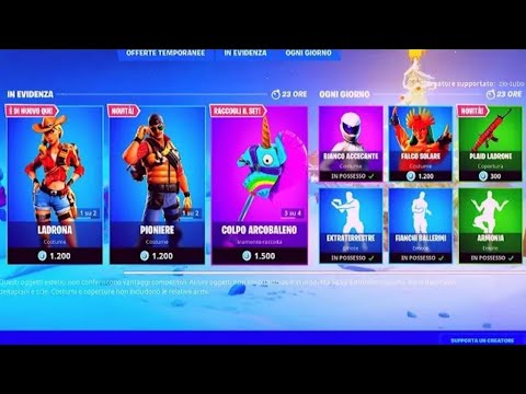 FORTNITE SHOP di oggi 10 Gennaio LADRONA, PIONIERE, BOMBAROLO LUCENTE e copertura PLAID LADRONE!