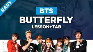 Video thumbnail of "🎸 BTS BUTTERFLY guitar lesson, chords & tab"
