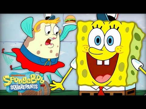 泡芙夫人在蟹堡王工作!?| 全場景 "暑期工作"｜海綿寶寶 (Mrs. Puff Works at the Krusty Krab! ? | Full Scene 'Summer Job' | SpongeBob)