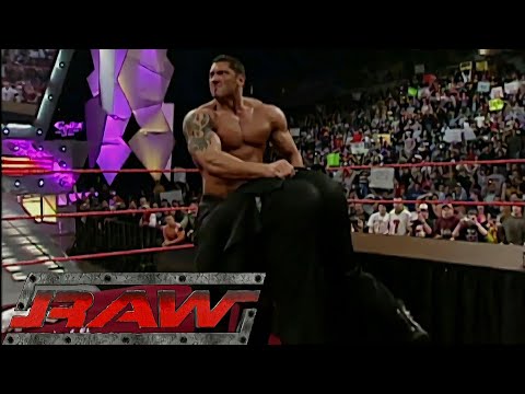 Batista Turns on Evolution & Attacks Triple H (Shocking) RAW Feb 21,2005