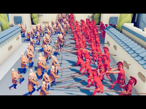 SPARTA ANCIENT ARMY 100x vs 100x GREECE ARMY / Totally Accurate Battle Simulator ( TABS )