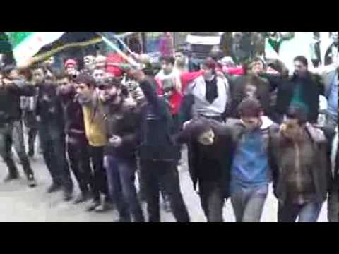 مظاهرة في حي بستان القصر في مدينة حلب