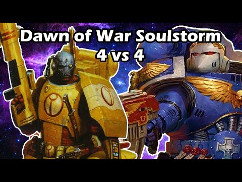 Dawn of War Soulstorm: 4 vs 4 Tau Empire, Space Marines, Chaos vs Orks, Space Marines