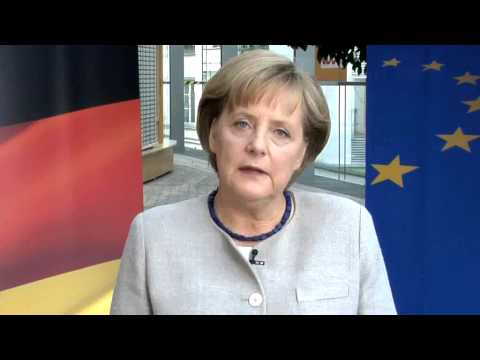 Wahlaufruf von Angela Merkel zur Europawahl