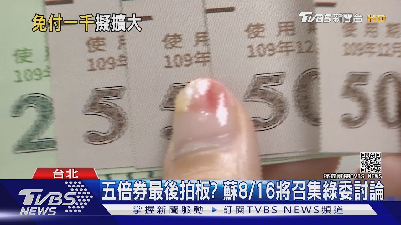五倍券時間出爐!最快10月上路 「免付1千領券」擬擴至900萬人