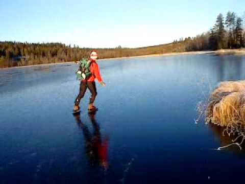 Nedre Flytjärn - hastighet vs istjocklek