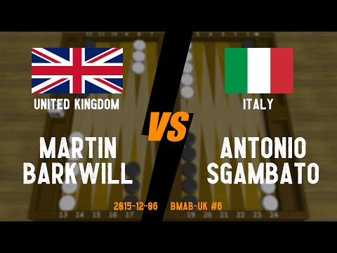 Martin Barkwill vs Antonio Sgambato - BMAB-UK #6 - 2015.12.06 - Backgammon Game Replay