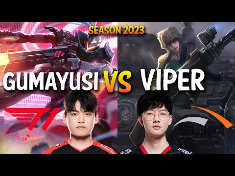 T1 Gumayusi vs HLE Viper - LUCIAN vs CAITLYN ADC - KR Ranked