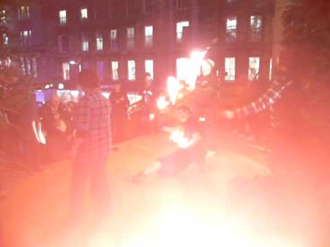 Fire Jugglers outside Glasgow Royal Concert Hall, Celtic Connections 2011