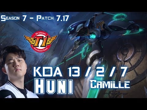 SKT T1 Huni CAMILLE vs JARVAN IV Top - Patch 7.17 KR Ranked