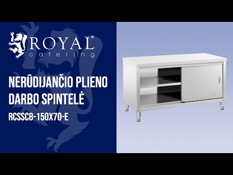 vaizdo įrašas - Nerūdijančio plieno darbo spintelė - 150 x 70 x 85 cm - 600 kg keliamoji galia