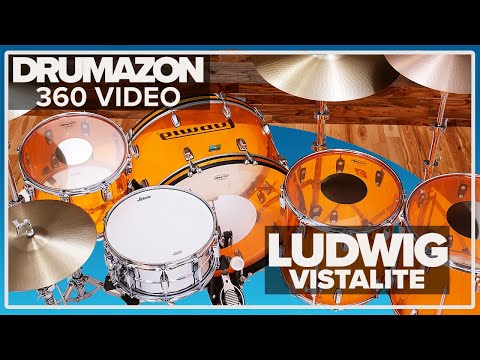 Ludwig Amber Vistalite John Bonham Zep Replica Kit, 360 Rotation Video from Drumazon