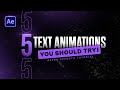 5 Creative Text Animation In After Effects For Freshers