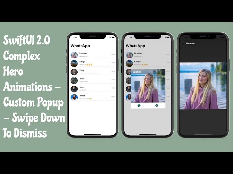 SwiftUI 2.0 Complex Hero Animations - Custom PopUp's - Swipe Down To Dismiss - SwiftUI Tutorials