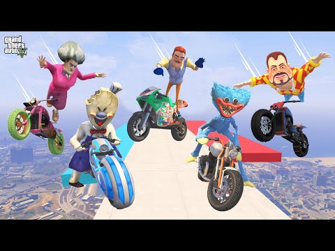 EFSANE KOMİK YARIŞI KİM KAZANACAK ? 😱 GTA 5 Hello Neighbor Dark Riddle - Scary Teacher