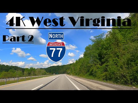 4K I-77 North.  Interstate 77 North.  Charleston, West Virginia to Marietta, Ohio. Part 2