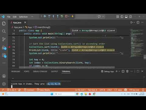 Java Collections Class Methods Sort Binarysearch Fill