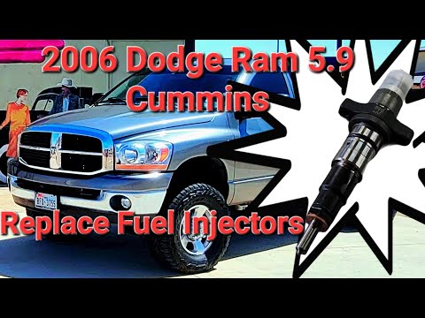 2006 Dodge Ram 2500 5.9L Cummins Replace Fuel Injectors, Rail, and Lines. Plus Adjust Valve Lash