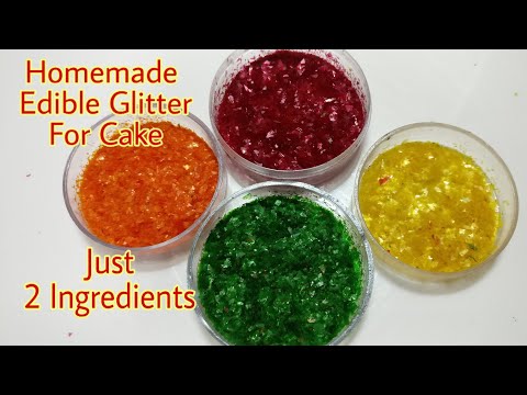 Edible Glitter For Cake Decoration| 2 Ingredients edible glitter| How to make Edible Glitter|