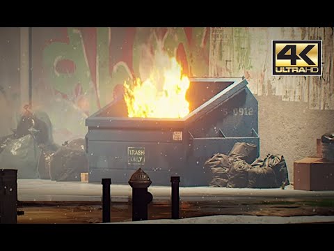 Cozy Crackling Fireplace 4K ~ Christmas Yule Log Dumpster Fire no music