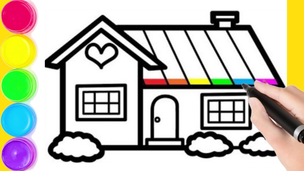 COMO DESENHAR UMA CASA | DESENHO DE PINTAR