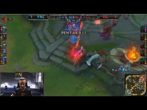 FNC vs OG tristana pentakill by rekkles