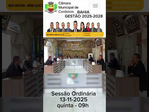 Sessão ordinária 13-11-2025 cordeiros Bahia 