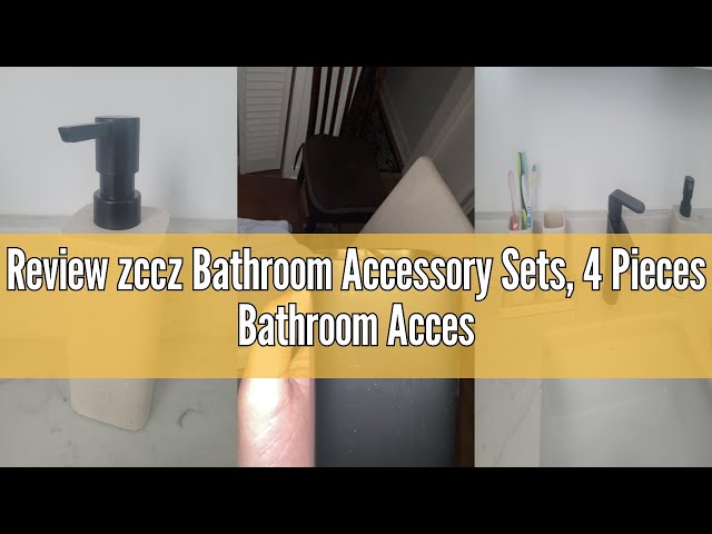 Vídeo relacionado con ZCCZ Bathroom Accessory Set, 4 Pcs Marble Look Bathroom Vanity Countertop Accessory Set (Marmol Blanco)