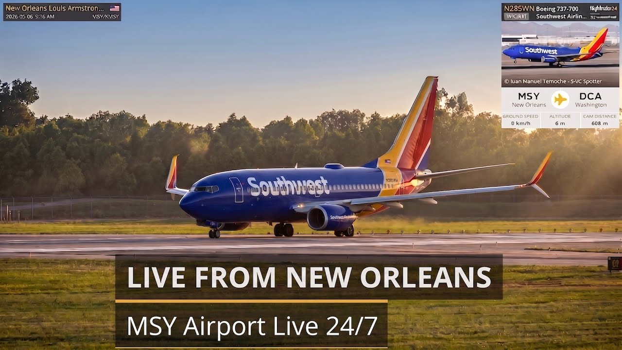 FR24 - MSY New Orleans LIVE 24/7