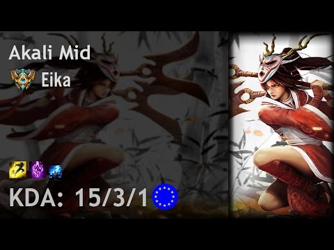Akali Mid vs Taliyah - Eika - EUW Challenger Patch 7.10