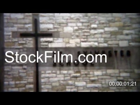 1955: St. Sylvester School enterance Catholic private education in Chicago, IL. USA.