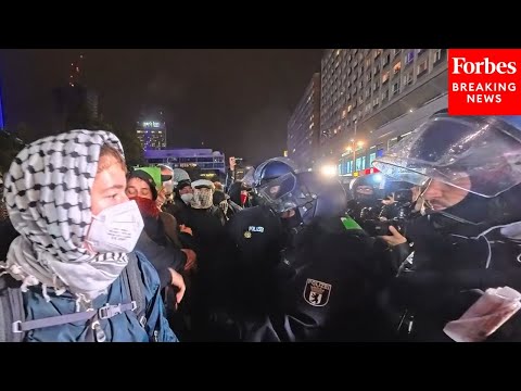 RAW VIDEO: Berlin, Germany, Clash With Pro-Palestinian Protestors During Demonstration