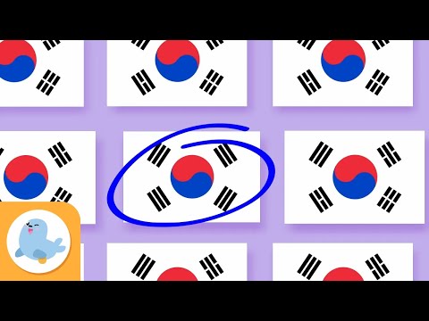 ASIE - Trouvez les différents drapeaux - Drapeaux d'Asie - Attention visuelle pour enfants