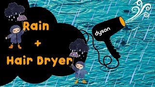 WHITE NOISE - Rain Sounds + Hair Dryer (ASMR)