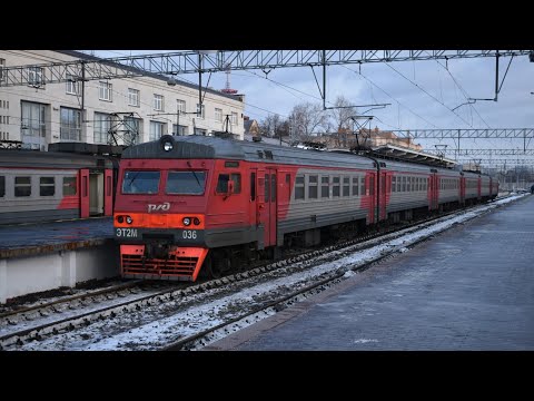 Вид из окна поезда по маршруту: Ленинградский вокзал - Тверь (с субтитрами)