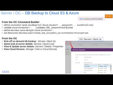 IBM Spectrum Protect 8.1.10 Backup DB to cloud OC - Demo