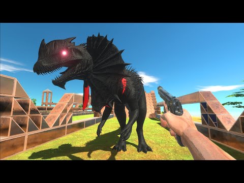 FPS Avatar with all weapons in battle with black units - Animal Revolt Battle Simulator