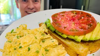 Perfect Avocado Toast Breakfast (stainless steel pan scrambled eggs)
