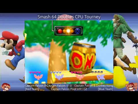 Smash 64 Doubles CPU Tourney - C. Falcon Pool WR1: C. Falcon & C. Falcon v C. Falcon & Donkey Kong