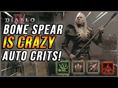 Diablo 4 - Necromancer BONE SPEAR ULTIMATE CRIT Leveling Build Guide!