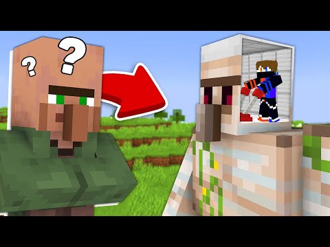 I Trolled Villager By Hiding Inside Golem | Minecraft