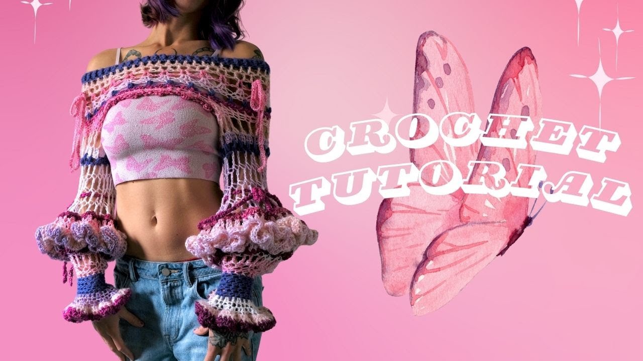 Crochet shrug tutorial! Feminine ruffles bolero top