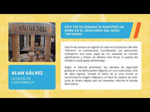 Este fin de semana se registró un robo en el santuario del Niño “Sik’imira”