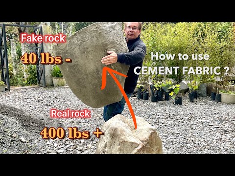 How I use real rocks to make fake rocks using cement fabric and concrete !#fakerock 