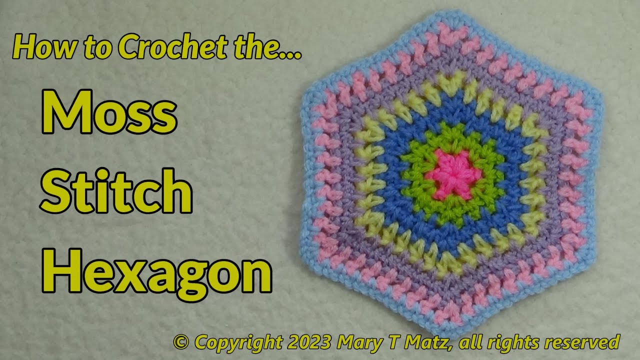 How to Crochet the Moss Stitch Hexagon