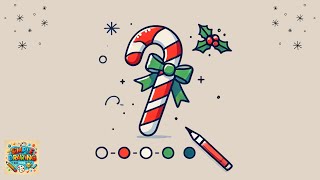 Candy Cane Magic: Easy Drawing Tutorial for Kids!