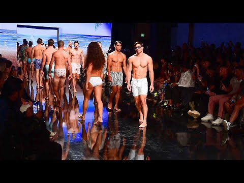 Argyle Grant Swimwear runway finale at Art Hearts Fashion Week at the Magestic in Downtown LA, CA
