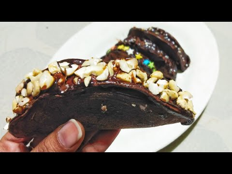 eggless chocolate cake tacos without mould no bake recipe in just 5 mins