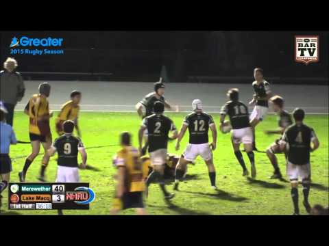 2015 NHRU Round 9 Premier 1 Highlights - Merewether Carlton v Lake Maq Roos