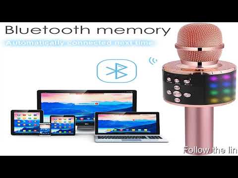 BONAOK Wireless Bluetooth Karaoke Microphone with Controllable LED Lights, Portable Handheld Karao.